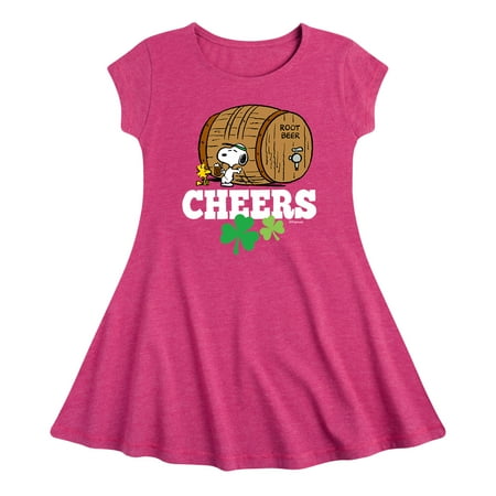 

Peanuts - Cheers Root Beer - Toddler and Youth Girls Fit And Flare Cap Sleeve Dress