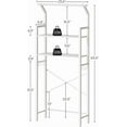 thumbnail image 4 of Over The Toilet Storage, 2-Tier Bathroom Organizer Shelves with Hooks, Multifunctional Vertical The Toilet Shelf Storage Rack for Bathroom, White, 4 of 15