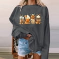 thumbnail image 1 of EGNMCR Sweat-Shirts à Capuche pour Femmes, Sweat-Shirts pour Femmes, Mode Halloween pour Femmes Imprimé Manches Amples Blouse Col Rond Pull Décontracté Chandail Women Blouse, 1 of 5