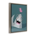 thumbnail image 2 of Stupell Industries Cottage The Friendliest Shark Brown Floating Frame Canvas Art, 25 x 31, by Rachel Nieman, 2 of 8