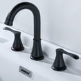thumbnail image 6 of Adorer 3 Hole Bathroom Faucet with Pop-up Drain, 360 Degree Swivel Spout 2 Handle 8 inch Matte Black Widespread Bathroom Sink Faucet, Basin Faucet Mixer Taps, 6 of 7