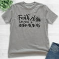 thumbnail image 2 of Kids Faith Can Move Mountains Shirt, Youth Kids Boy Girl T-Shirt, Religious Christian Motivational Spiritual Tee, Dark Heather Gray, X-Small, 2 of 4