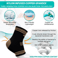 thumbnail image 4 of INDEEMAx Copper Ankle Brace for women Men, copper Infused Ankle compression Support Sleeve for Planta Fascitis, sprained Ankle, Footbal. Running, Daytime or Night use (L), 4 of 5