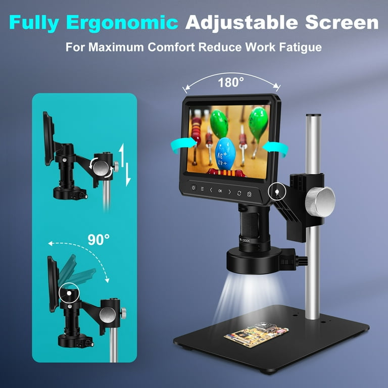 TOMLOV DM201 Max 25MP Digital Microscope, 7 Inch LCD Digital Coin Microscope With Ips Screen Bottom Transmitted Light Soldering Microscope For Pctv Compatible I3435795738