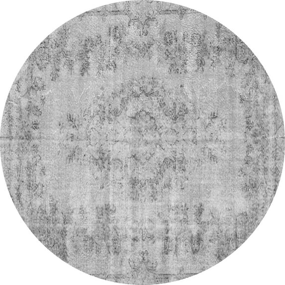 Ahgly Company Indoor Round Persian Gray Traditional Area Rugs, 5' Round