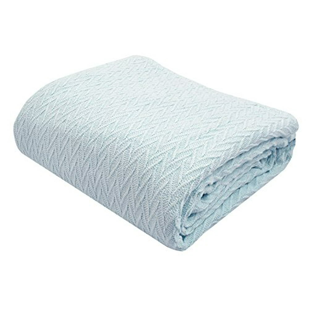 Cotton Throw Blanket King (108 X90), Breathable 100 Cotton Blanket Ultra Cozy Light, All season