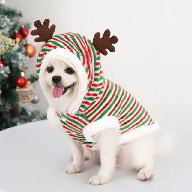 Heliisoer Chiens Moyens et Grands Animaux de Noël Chat Rayé Chaud