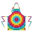 thumbnail image 2 of Rainbow Tie Dye Circular Pattern Apron-Garden Aprons for Women with Pockets-Cotton Linen Waterproof Kitchen Cooking Gardening Aprons Adjustable for Kitchen,Cooking,BBQ and Salon 33x27 Inch, 2 of 7