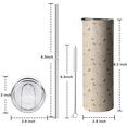 thumbnail image 5 of 20oz Beige Butterfly Pattern Skinny Tumblers Stainless Steel Tumbler with Lid and Straw,Vacuum Insulated Double Wall Travel Tumbler Cups with Cleaning Brush for Coffee,Tea, 5 of 6