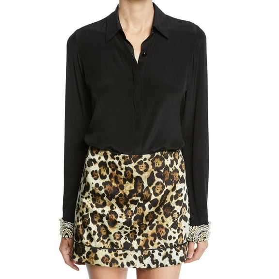 Alexis Womens Ottavia Button Down Blouse, Black, Small