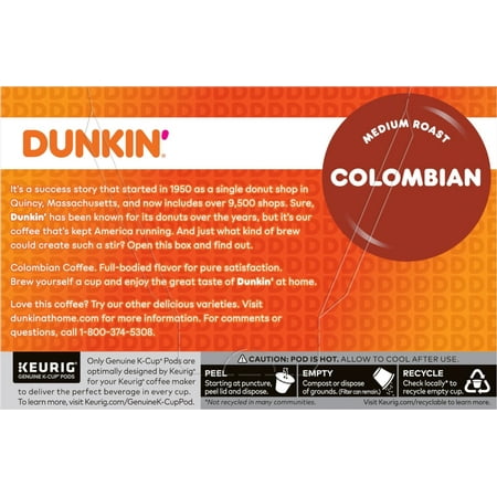 Dunkin’ Colombian Coffee Medium Roast Keurig K-Cup Pods – 10 count – Pack of 2 Dunkin’ Colombian Coffee Medium Roast Keurig K-Cup Pods – 10 count – Pack of 2