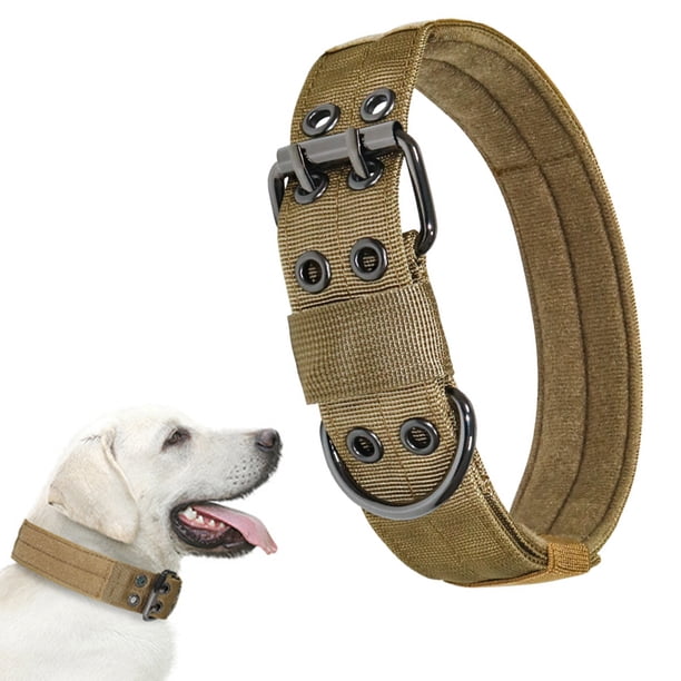 Collar de perro militar ajustable con anillo en D de metal MFZFUKR CPB-US-XAH74-2