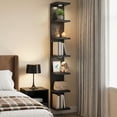 thumbnail image 4 of Fairy Black Wall Mounted Display Shelf with LED Lights, 7-Level Floating Storage Rack for Bedroom, Living Room, Closet Decor, 4 of 7
