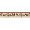 thumbnail image 2 of Baies de Groseille Rouge sur Vigne Papier Peint Beige Bord Design Rétro, Rouleau 15' x 5'', 2 of 3