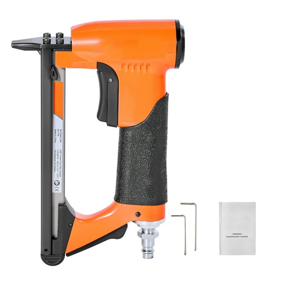 KFFKFF Pneumatic Staple Gun, 22 Gauge Air Upholstery Stapler for 71 Series Fine Wire Staples, 3/8" Crown, Compatible with 1/4"-5/8" Staples, Holds Up to 180 Staples for Upholstery, Woodwork