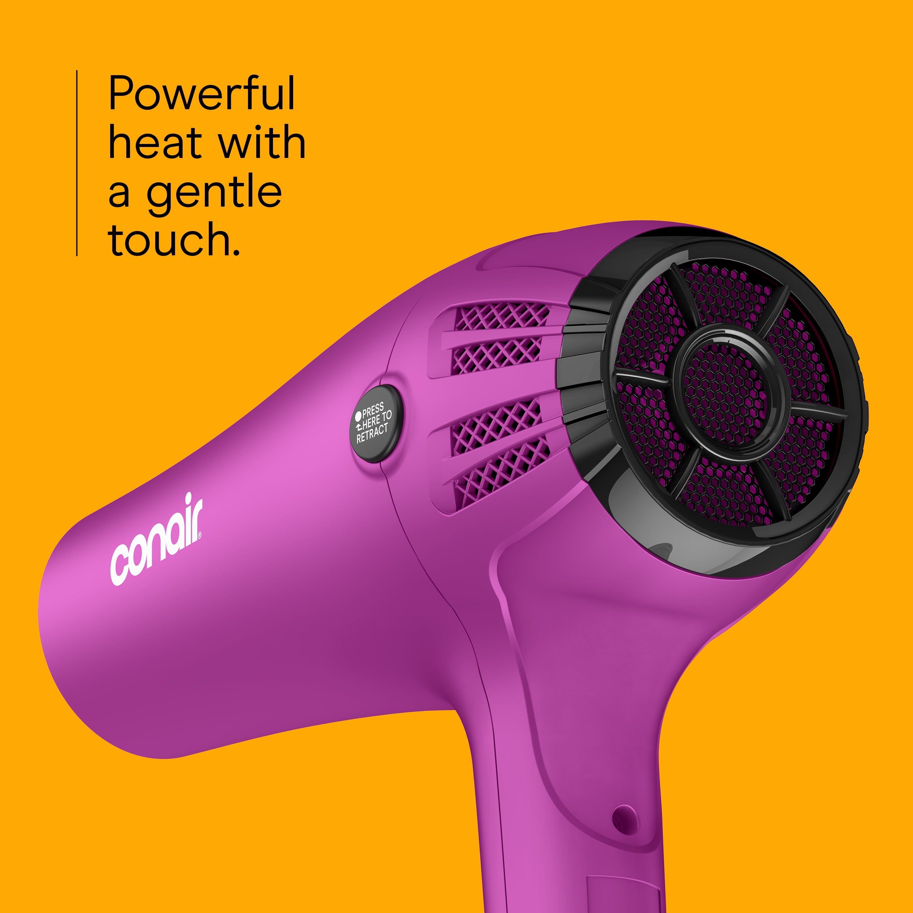 Conair Ionic Ceramic Cord-Keeper Hair Dryer, Retractable Cord, Diffuser and Concentrator