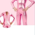 thumbnail image 5 of HAOTAGS Girl's Shiny Jumpsuit, Zipper - Back Stage Presence Flattering Tight Dance Clothes Pink 7-9 Years, 5 of 6