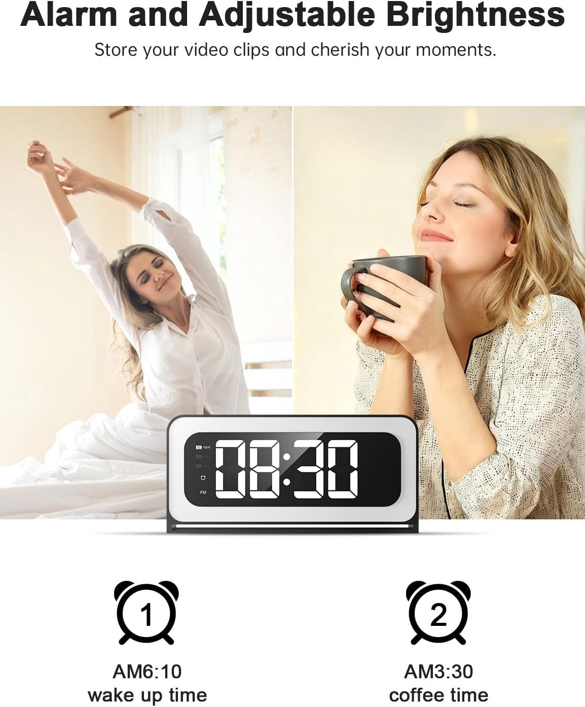 Smart Clock Camera, 2K Indoor Cameras for Home Security, Nanny camera 5G&2.4G WiFi Security Cameras Wireless, Two-Way Talk, Blacklight Full-Color, Night Vision