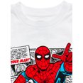 thumbnail image 2 of Epic Threads Boys' Spider-Man T-Shirt - Gray & White Striped, Distressed Look (Marvel) 2 of 4