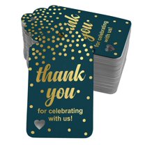 Inkdotpot ThankYou For Celebrating With Us Bridal Shower-Baby Shower-Retirement-Wedding-Birthday Bottle Tag Real Gold Foil Favor Hang Tags Pack Of 100