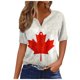 thumbnail image 2 of Fiudx Ofertas y Liquidaciones Blusa de Manga Corta Estampada a La Moda para Mujer, Blusas Informales con Cuello En V, 2 of 4