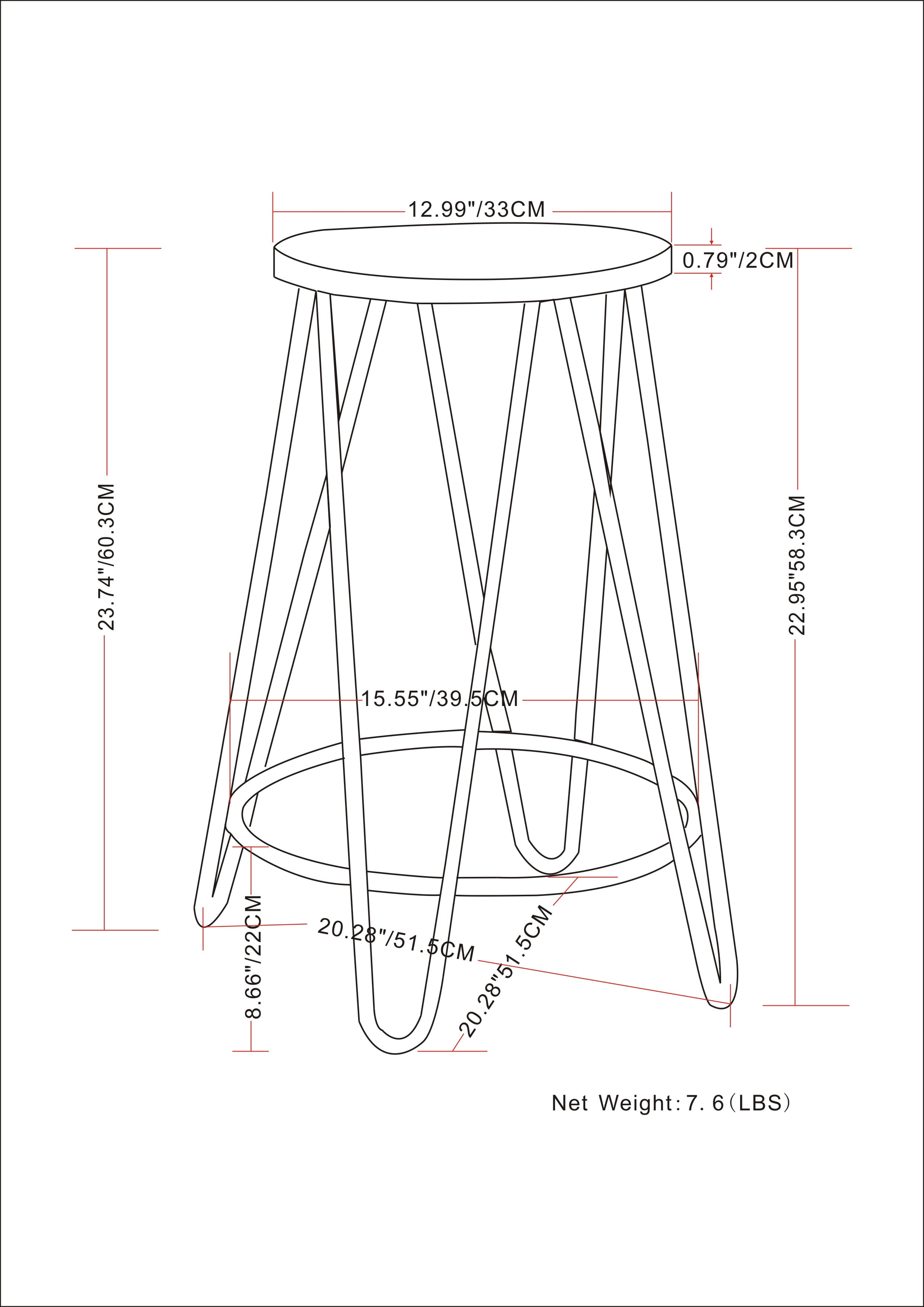 Webster SOLID ELM WOOD 24 inch Metal Counter Height Stool with Wood Seat in Cocoa Brown