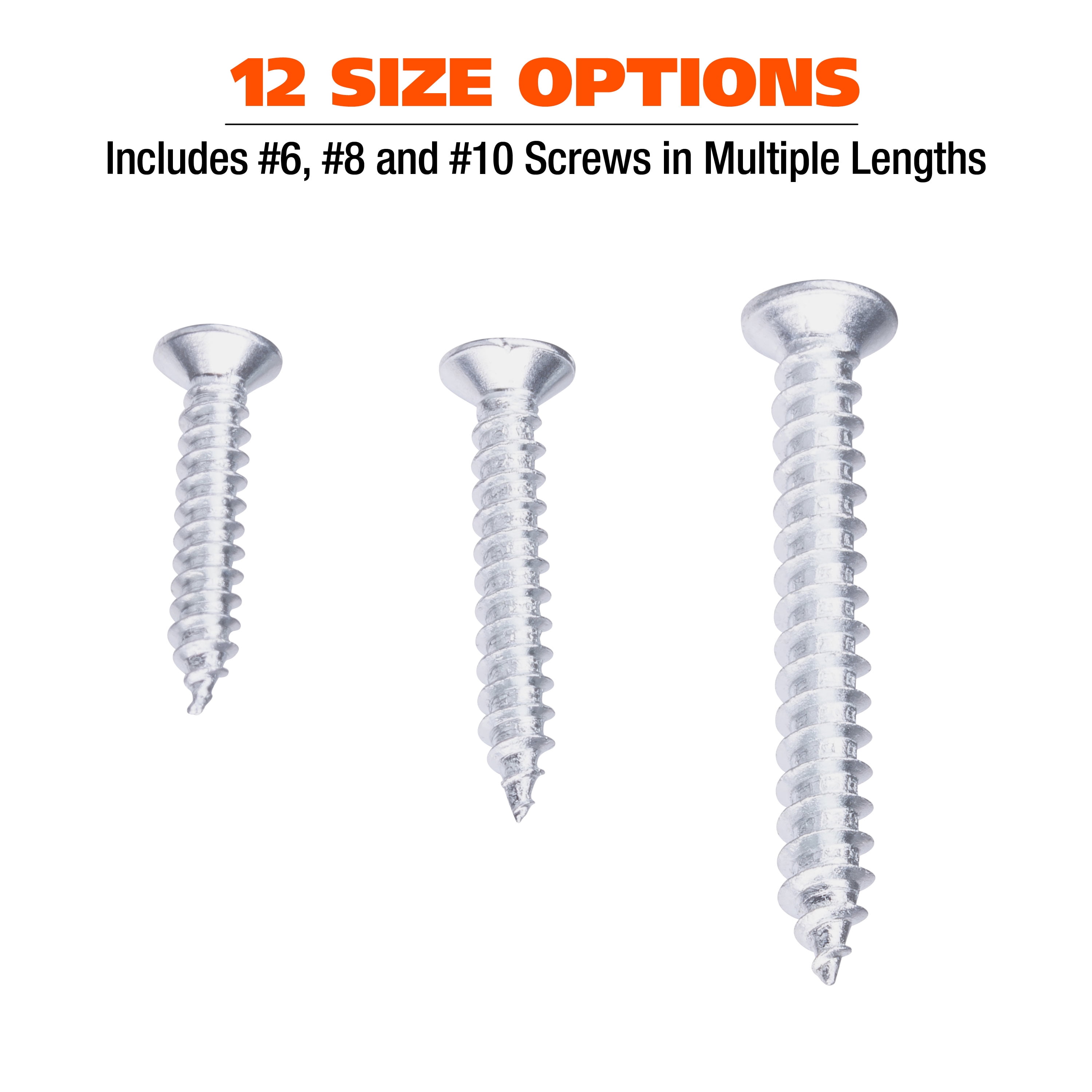Great Neck Tools Self Tapping Wood Screw Assortment, 240 Piece Set