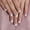 Clear White, variant on Press  Nails Glossy Dark Rose  False Nails Medium Length Squoval  Art Tips Salon Women Girls DIY Manicure Daily  Daily Office  Party  Stick   Nails
