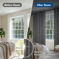 thumbnail image 4 of Deconovo Silver Printed Blackout Curtains - 2 Panels, Wave Dots Pattern, Grommet Top, 42"x84", Thermal Insulated Drapes for Bedroom & Living Room, Gray, 4 of 10