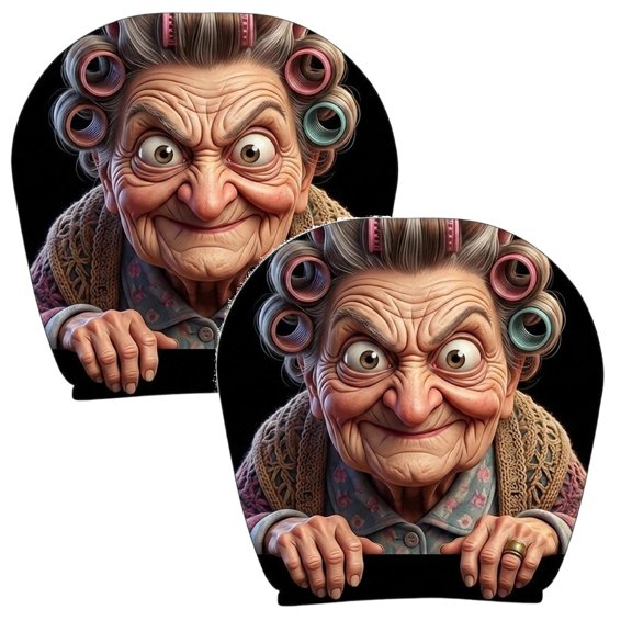 Funny Car Headrest Covers - 2 Pieces Women Face Design | Headrest Cover with Elastic Universal Fit,for Car Automotive SUV Sedan Truck Driving Road Trip Daily Commute