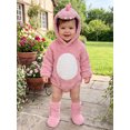 thumbnail image 4 of RUINIXCW Baby Dinosaur Romper with Hood Warm Fleece Animal Costume and Leg Warmer, 4 of 8
