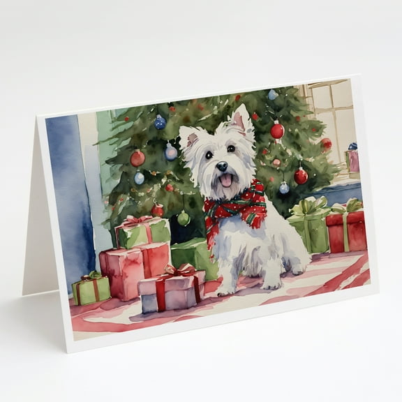 Westie Christmas Greeting Cards and Envelopes Pack of 8 7 in x 5 in