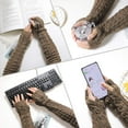 thumbnail image 6 of Ksopiavobs Womens Winter Warm Over Elbow Long Fingerless Thumb Hole Gloves Mittens Knitted Arm Warmer, 6 of 6