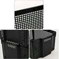 thumbnail image 3 of 12 Pack Deep Plastic Storage Baskets, 14.37" x 10.70" x 7.12" Large Stackable Organizer Bins with Handles, Black, 3 of 7