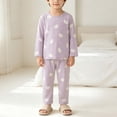 thumbnail image 5 of Amidoa Girls 2 Piece Outfits Fall Winter Clothes Print Soft Long Sleeves Top and Pants Kids Clothing Sets Purple Size 4-5 Years, 5 of 7