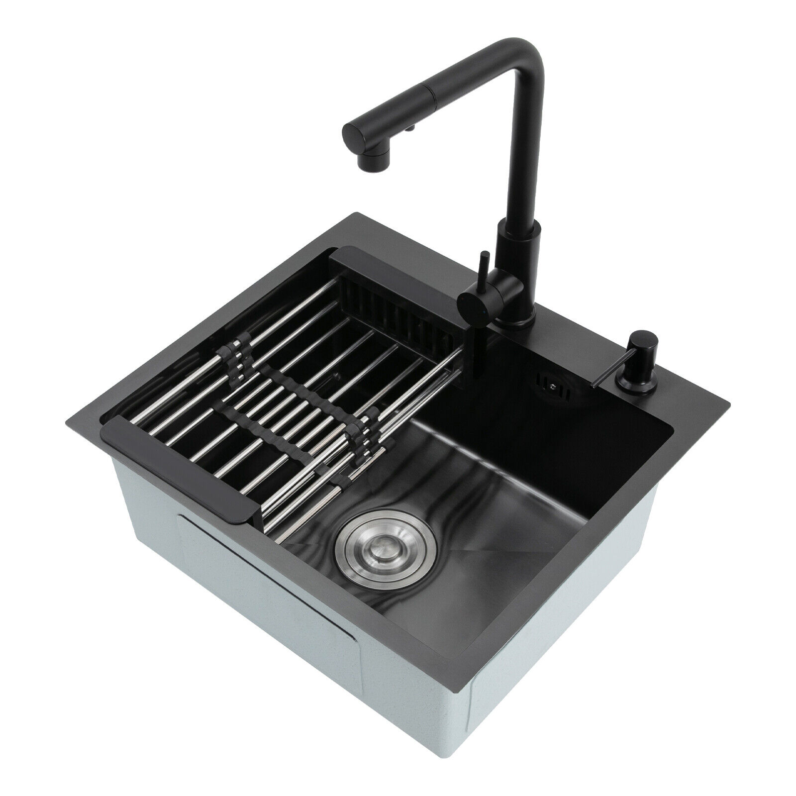 Kitchen Sink Stainless Steel Sink Black Stainless Steel Built-in Sink W/Tap