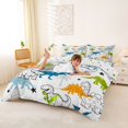 thumbnail image 3 of Homewish Funny Dinosaur Duvet Cover Queen,Cute Wildlife Queen Bedding,White,Polkadot Reversible,3pcs,1 Duvet Cover and 2 Pillowcases, 3 of 6