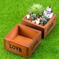 thumbnail image 3 of Cute Love Letter Printed Wooden Box Container Succulent Planting Pot Photo Prop, 3 of 9