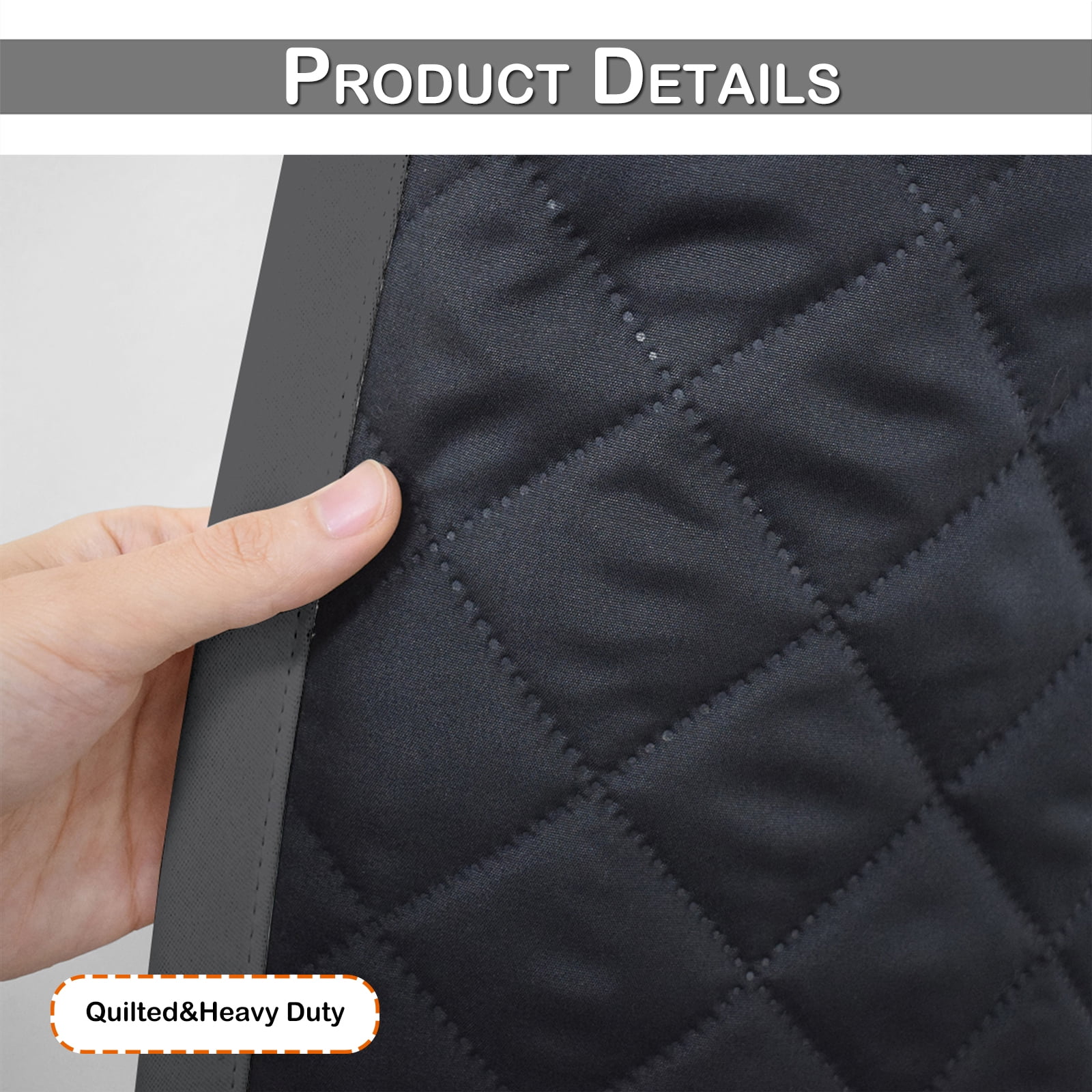 Lapalife Outdoor Curtain for Winter, 100% Blackout Waterproof Windproof Quilted Heavy Duty Curtain Cold Blocking Thermal Isolate for Living Room, Bedroom, 52"x 84", 1 Panel