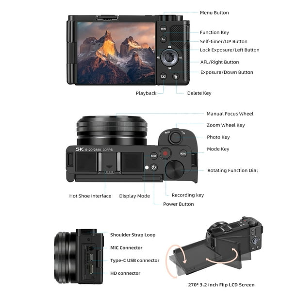 ORDRO G930 Digital Camera 4K 16-80 mm All-in-One Wide Angle