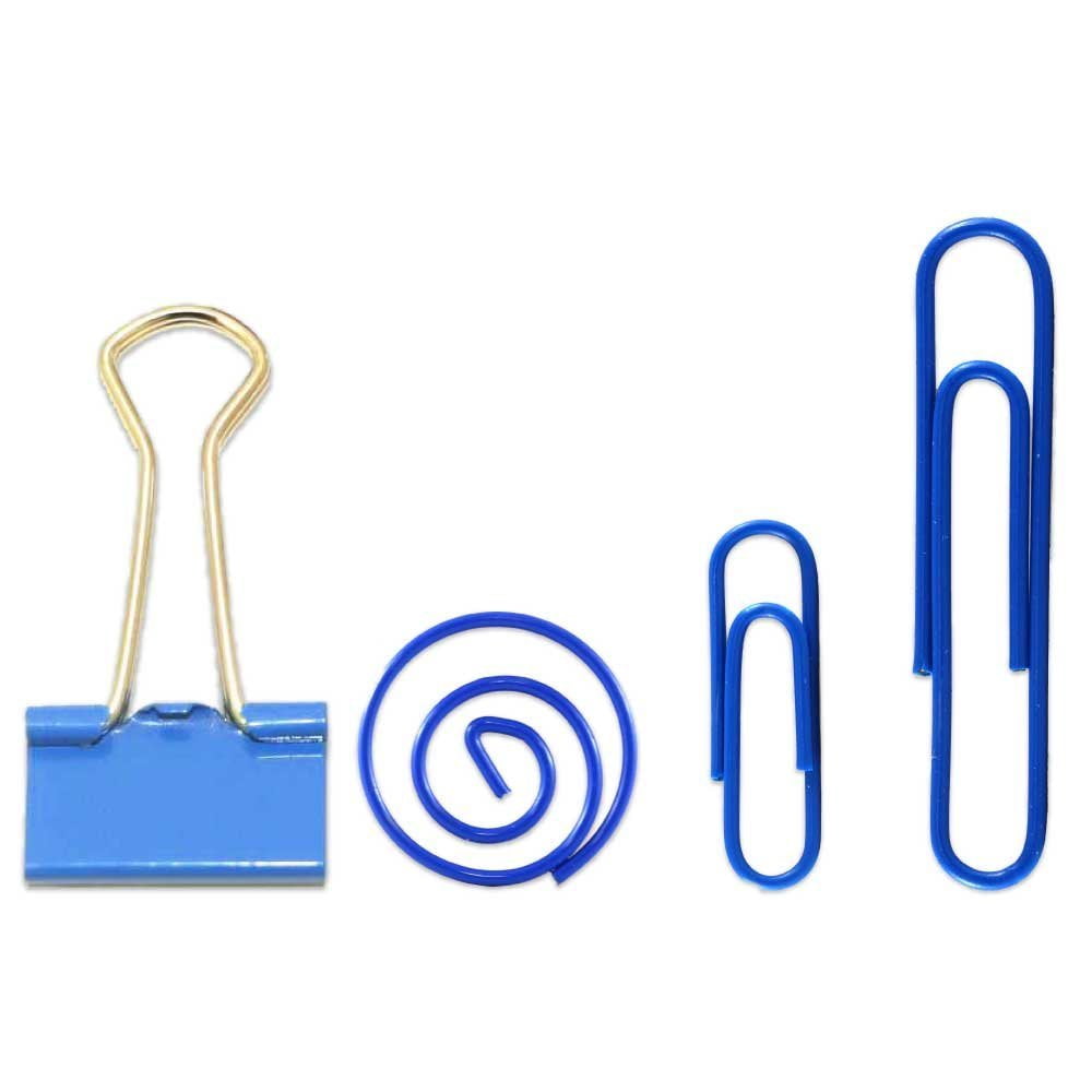 JAM Paper Office Clips, Blue, 4/Pack, Binder Clips & Paper Clips