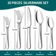 thumbnail image 6 of 20 Piece Silverware Set, ENLOY Stainless Steel Solid Flatware Cutlery for 4, Modern & Elegant Design, High Quality Gift, 6 of 7