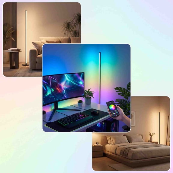 1.24M 360 RGB Pixel Tube Light Smart Music Sync Floor Lamp with Tripod Stand APP Remote Control for Bedroom Corner