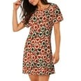 thumbnail image 2 of Kdxio Chemise de Nuit Imprimée pour Femmes, Manches Courtes, Décontractée, Ample et Confortable, 2 of 6