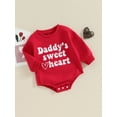 thumbnail image 3 of Suealasg Baby Girls Valentine’s Day Romper Infant Long Sleeve Crewneck Heart Letter Pattern Bodysuits Jumpsuits 3M 6M 12M 18M Casual Spring One Piece Clothes for Infant Girls, 3 of 7