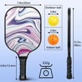 thumbnail image 3 of Pickleball Paddles Set Of 1, Fiberglass Surface, Liquid & Marble Print, 1 Paddles, 2 Balls & Bag, 3 of 5