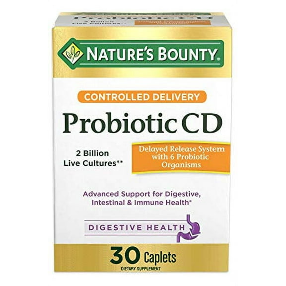Controlled Delivery Probiotic by Nature's Bounty, Dietary Supplement, Advanced Support for Digestive, Intestinal and Immune Health, 30 Caplets