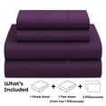 thumbnail image 2 of Bed Sheets Set, Microfiber Bedding Set, Deep Pockets, Wrinkle & Fade Resistant, Hypoallergenic Sheet & Bed Pillow Cases, 6-Piece (King, Purple), 2 of 9