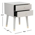 thumbnail image 6 of SAFAVIEH Lyla Mid-Century Retro Silver Cap Nightstand, Grey/Gold, 6 of 11