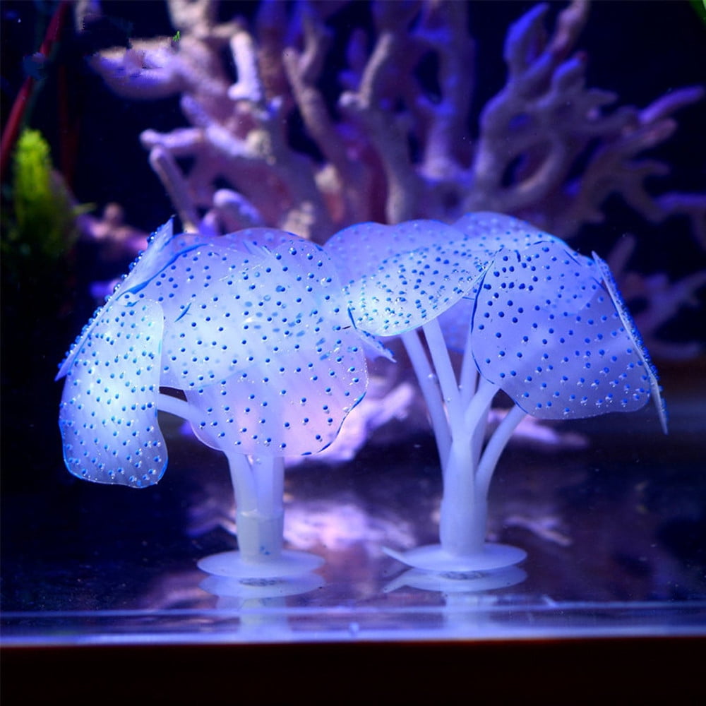 Tirannie Comorama Gemarkeerd Pgeraug Pseudocoral Silicone Aquarium Fish Tank Artificial Coral Underwater  Ornament Decor Aquarium accessories Blue - Walmart.com